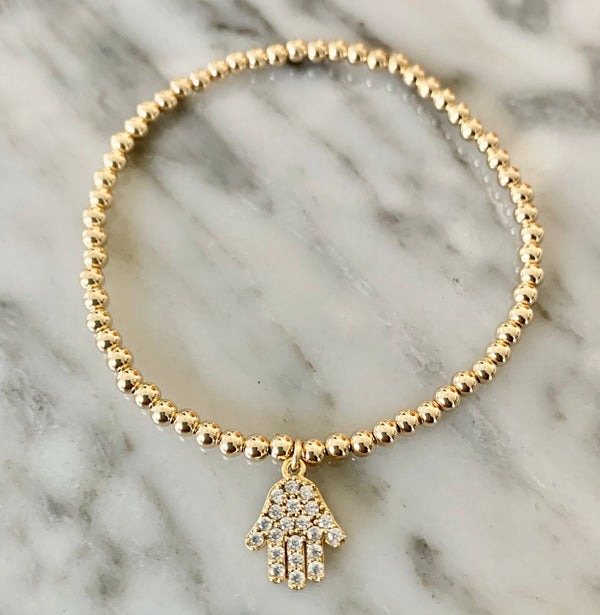 Gold Hamsa Bracelet Hamsa Charm Bracelet Hamsa Hand 