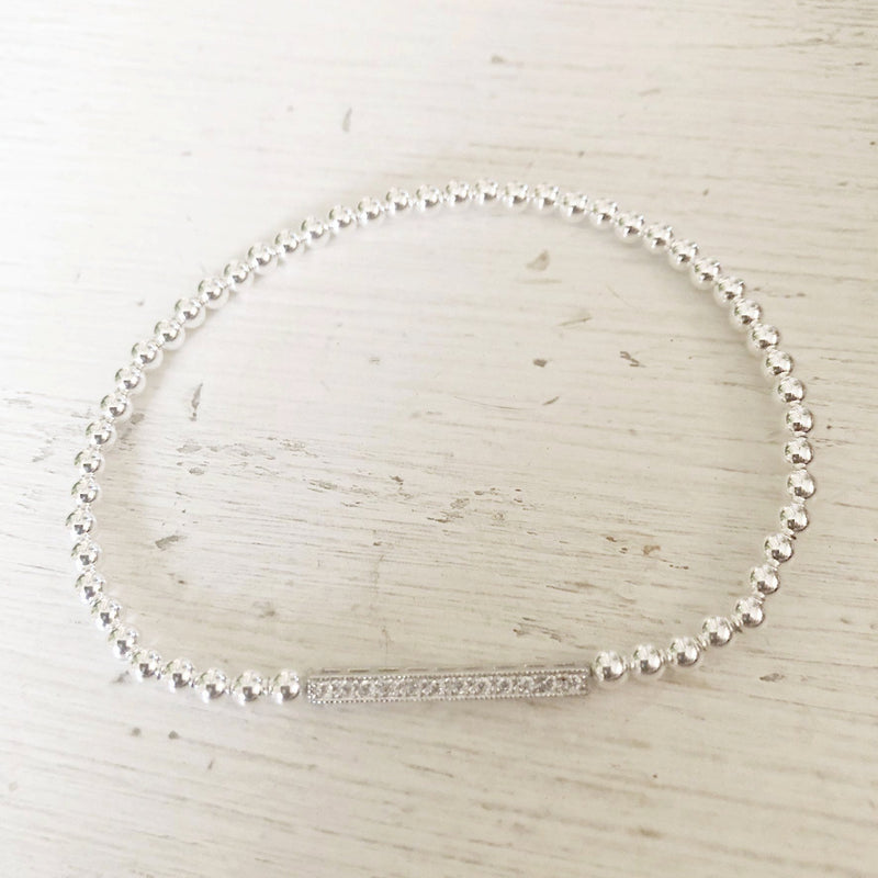 Gemstone 3mm Sterling Silver Bead Bracelet  Beads bracelet design,  Sterling silver bead bracelet, Silver bead bracelet